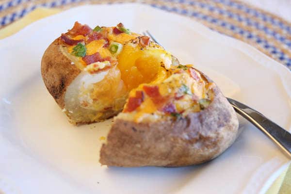 Egg-Brimming Baked Potatoes