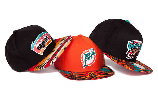 Patterned Brim Athletics Caps