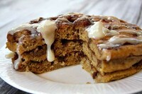 Pumpkin Cinnamon Roll Pancakes
