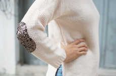 Subtle Sequin-Patched Sweaters