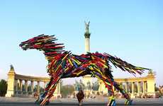 Animalistic Wooden Slat Sculptures