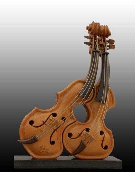 Anamorphic Violin Sculptures