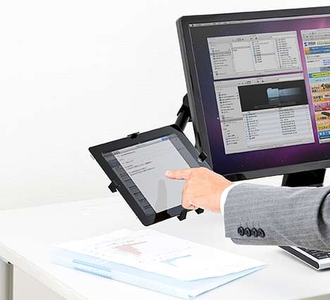 Monitor-Attached Tablet Arms