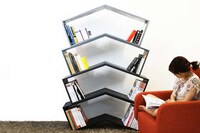 Chevron Shaped Bookshelves Image 4