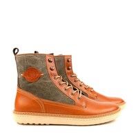 Tan-Panelled Tangerine Boots