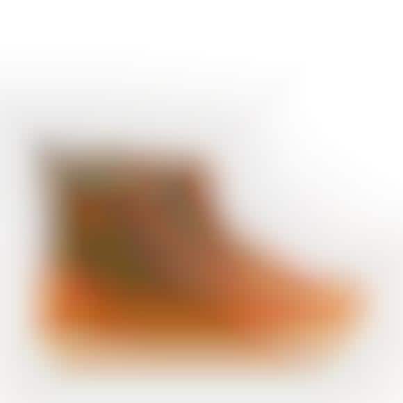 Tan-Panelled Tangerine Boots