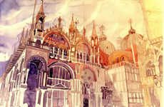 Wordly Architectual Watercolors