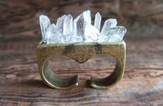 Spiked Crystalline Brass Jewelry