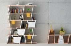 Planter-Embedded Bookshelves