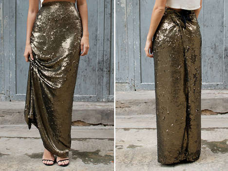 Sequin-Encrusted Maxi Skirts