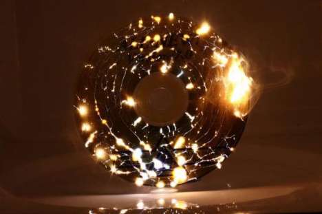 Microwaved CDs as Art