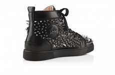 Gun Metal-Studded Sneakers