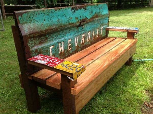 Upcycled Car Scrap Benches