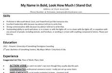 Terribly Typical Mock Resumes