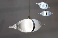 Recycled Wineglass Lighting