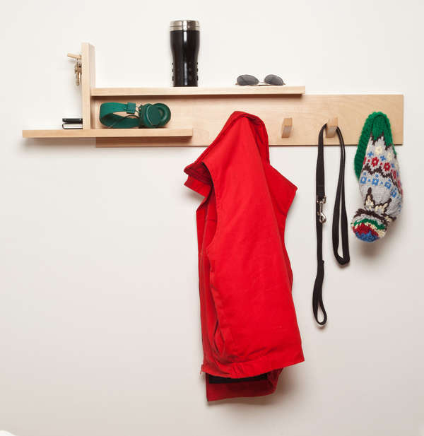 Constructivist Timber Coat Hooks : Toque Wall Rack