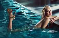 Glamorous Poolside Shoe Campaigns