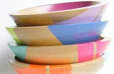 Vibrantly Striped Timber Dishes