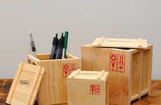 Crate Shaped Pen Holders