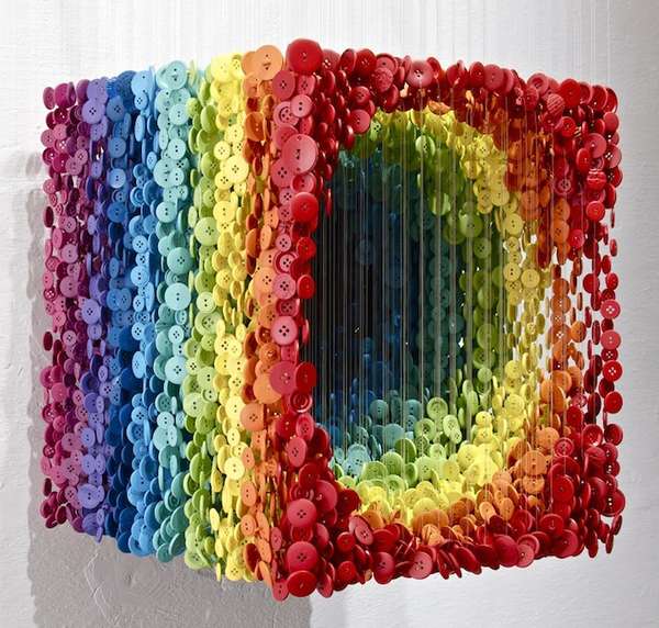 Whimsical Button Installations 