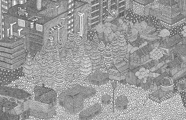 Sophisticated Linear Landscape Illustrations