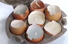 Salvaged Eggshell Votives