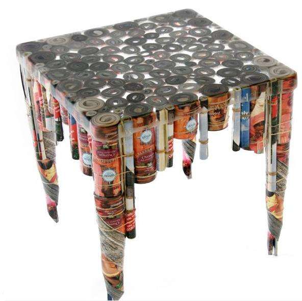 Recycled Junk Mail Tables