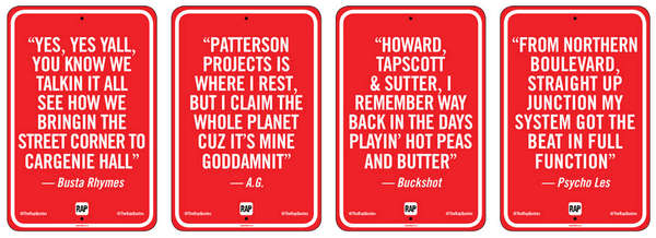 Rap Quote Street Signs