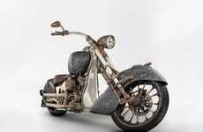 Extravagantly Rustic Gold Motorcycles