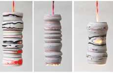 Marbled Newsprint Lanterns