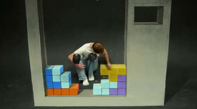 Building Block Chalk Art