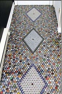 DIY Bottle Cap Flooring Image 3