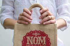 Eclectic Burlap Lunch Bags