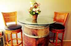 DIY Wine Barrel Tables