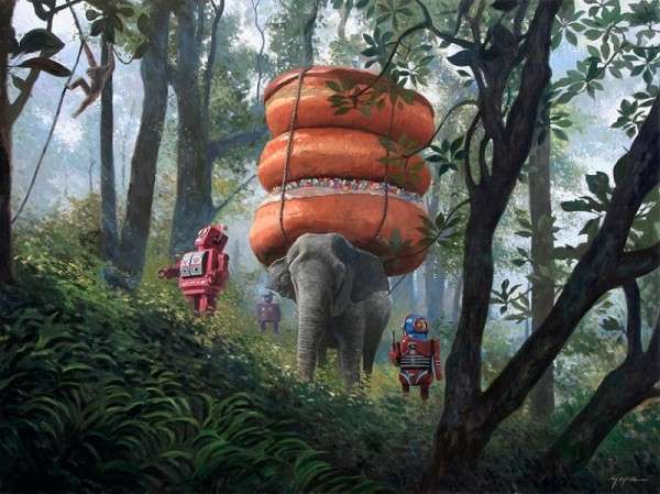Donut-Infused Robot Paintings