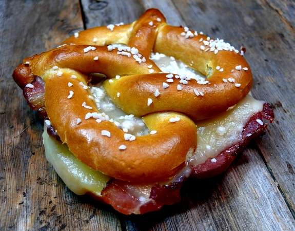 Bacon Pretzel Sandwiches