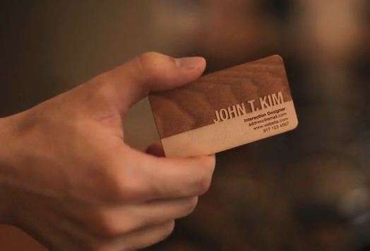Carved Wooden Business Cards