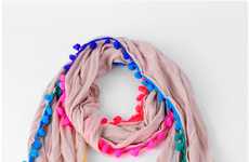 Pom Pom-Trimmed Shawls