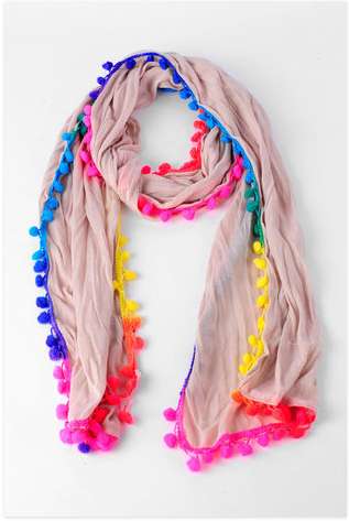 Pom Pom-Trimmed Shawls