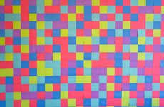 DIY Vibrantly Checkered Wallpaper