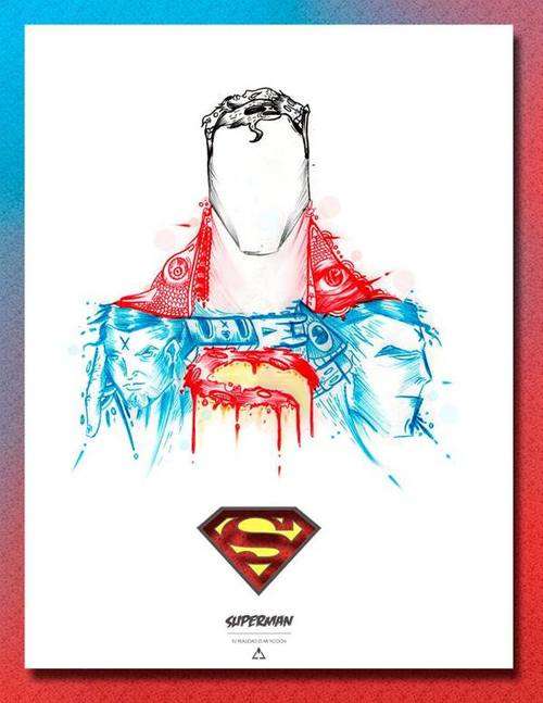 Abstract Comic Book Hero Depictions