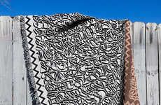 Calligraphy-Covered Blankets