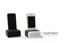 Sleek Wooden Phone Speakers