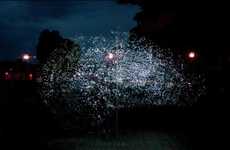 Interactive Fiberoptic Cloud Sculpture