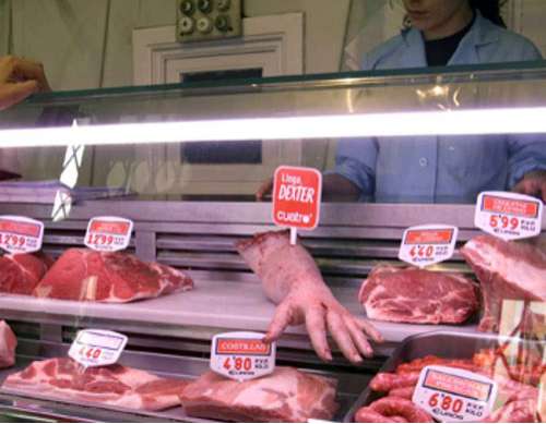 Human Arms in Butcher Shops