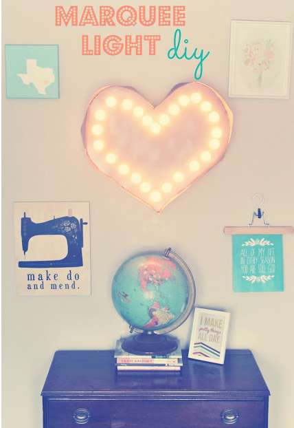 DIY Heart Marquee Lights