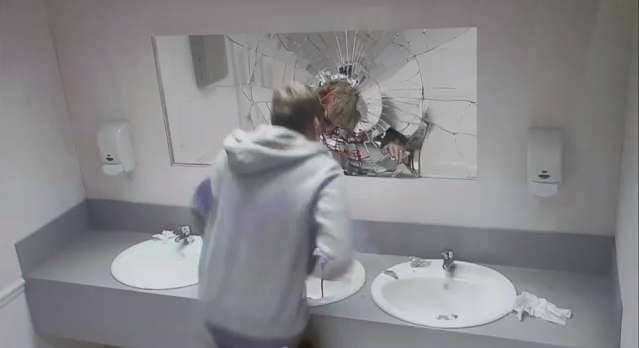 Simulated Crash Bathroom Pranks