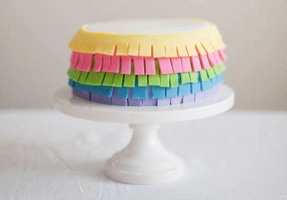 DIY Fondant Fringe Cake