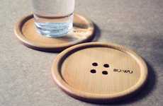 Button-Shaped Wooden Coasters