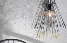 Recycled Bicycle Wheel Lamps